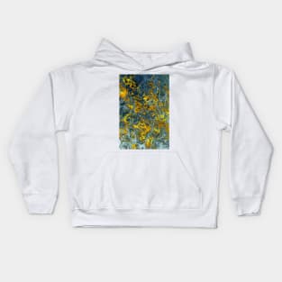 Golden and Blue Abstract Shapes 3 Kids Hoodie